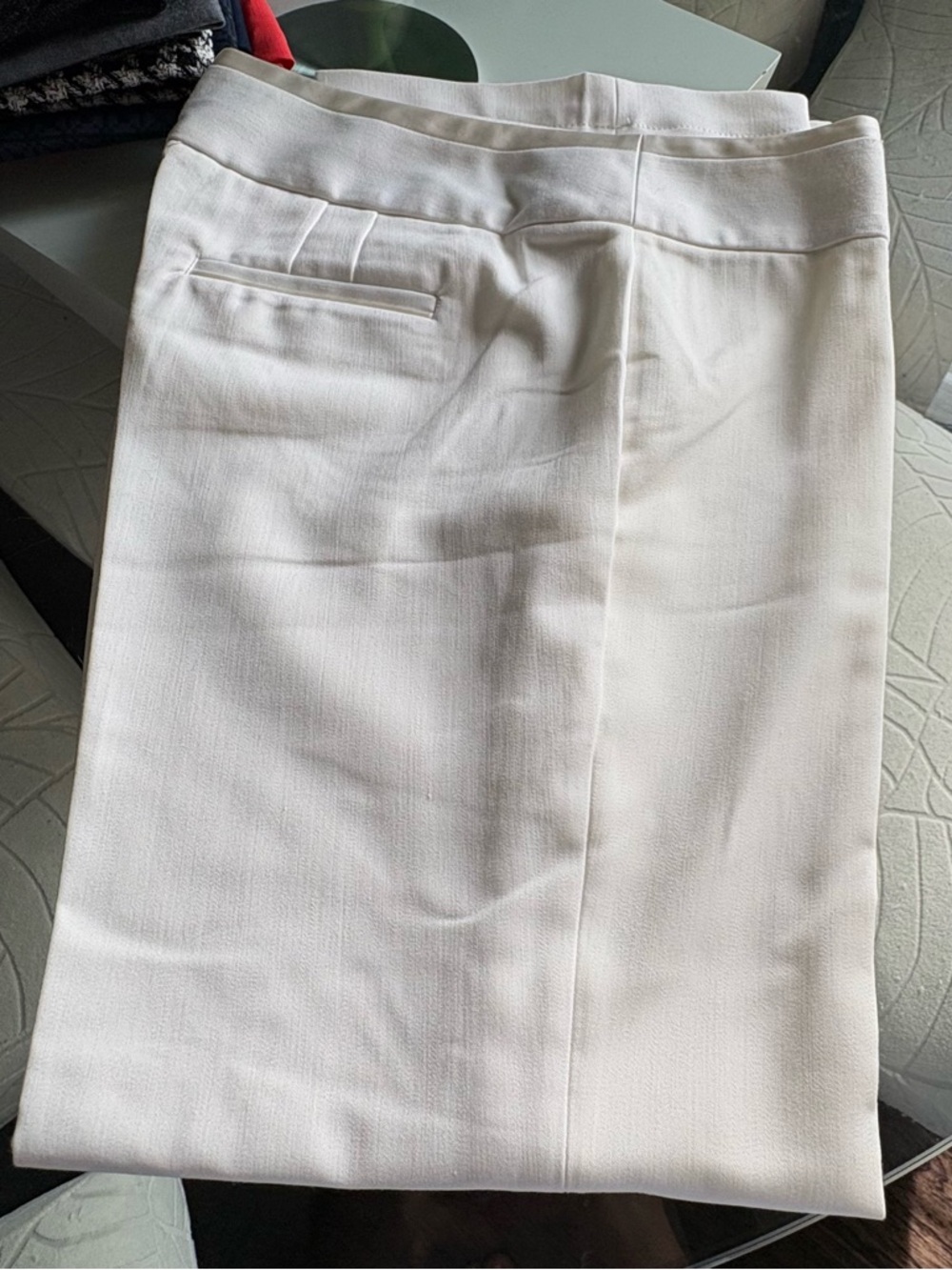White House Black Market Off White Boot Cut Pants.